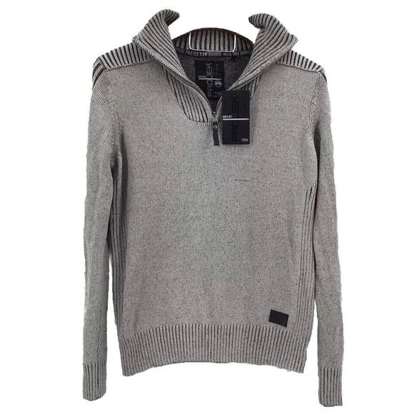 Projek Raw Sweater Men's Small Gray Quarter Zip Pullover Knit New - Picture 1 of 7
